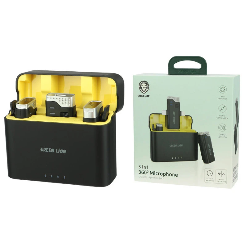 میکروفون یقه ای بی سیم Green Lion GN3IN1MIC360D
