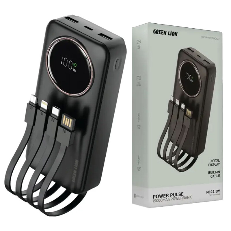 پاور بانک فست شارژ گرین لاین Power Pulse PD QC3.0 22.5W ظرفیت 20000 میلی آمپر ساعت